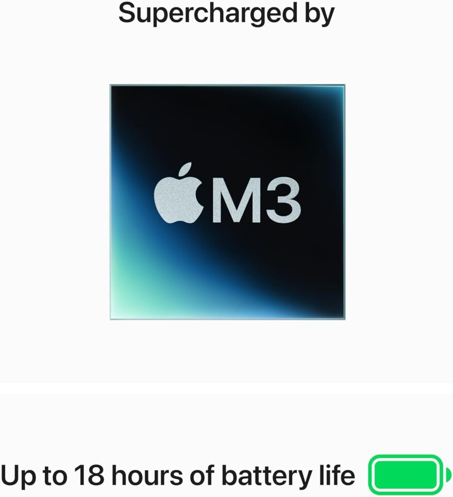 Apple 2024 MacBook Air 15-inch Laptop with M3 chip: 15.3-inch Liquid Retina Display, 8GB Unified Memory, 256GB SSD Storage, Backlit Keyboard, 1080p FaceTime HD Camera, Touch ID; Midnight