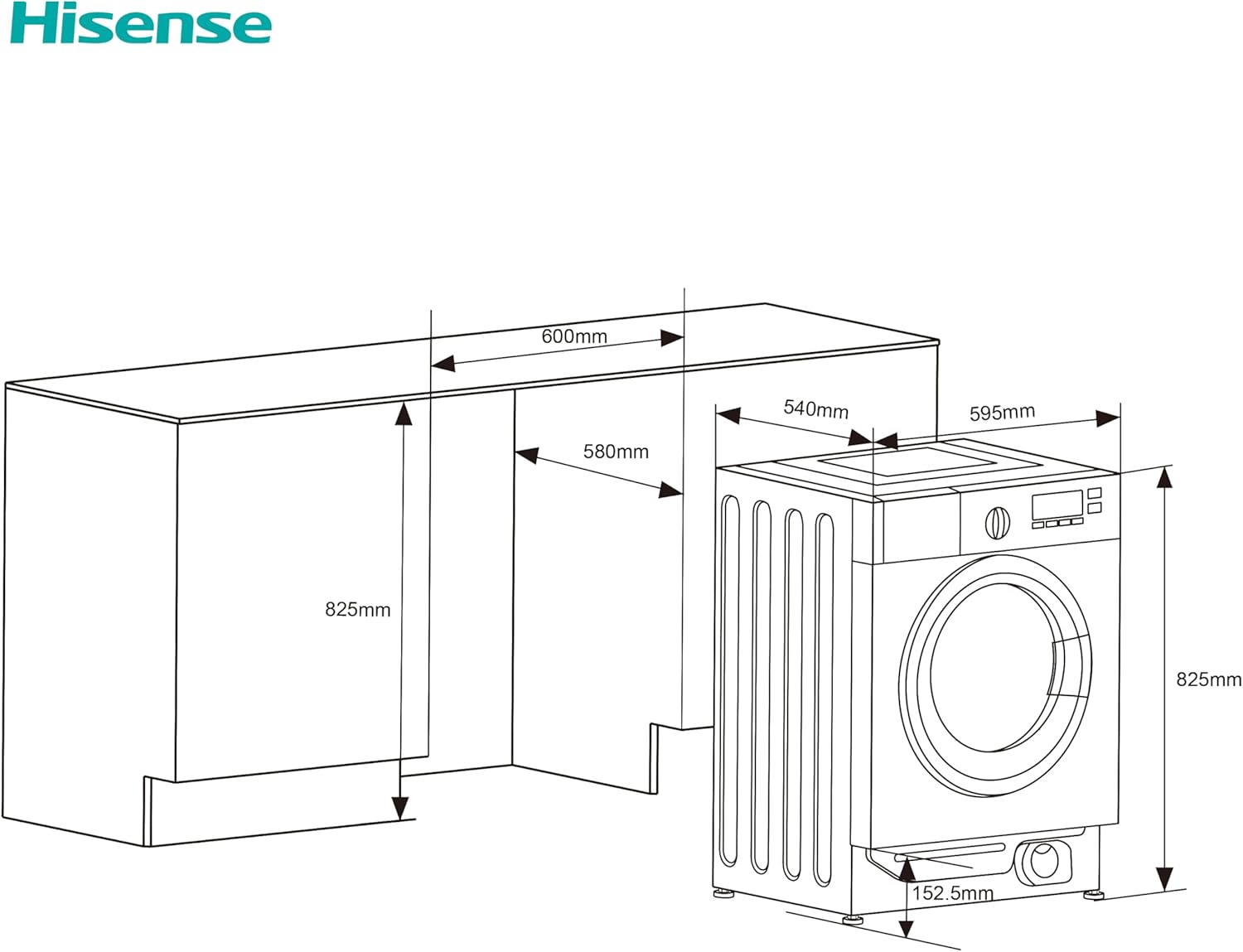 Hisense-WFQP9014EVM-Freestanding-9 KG-Front Load Washing Durable Inverter Machine-Steam Wash-Quick Wash-15 Washing Programs-1400 RPM-White-Energy Rating C           [Energy Class C]