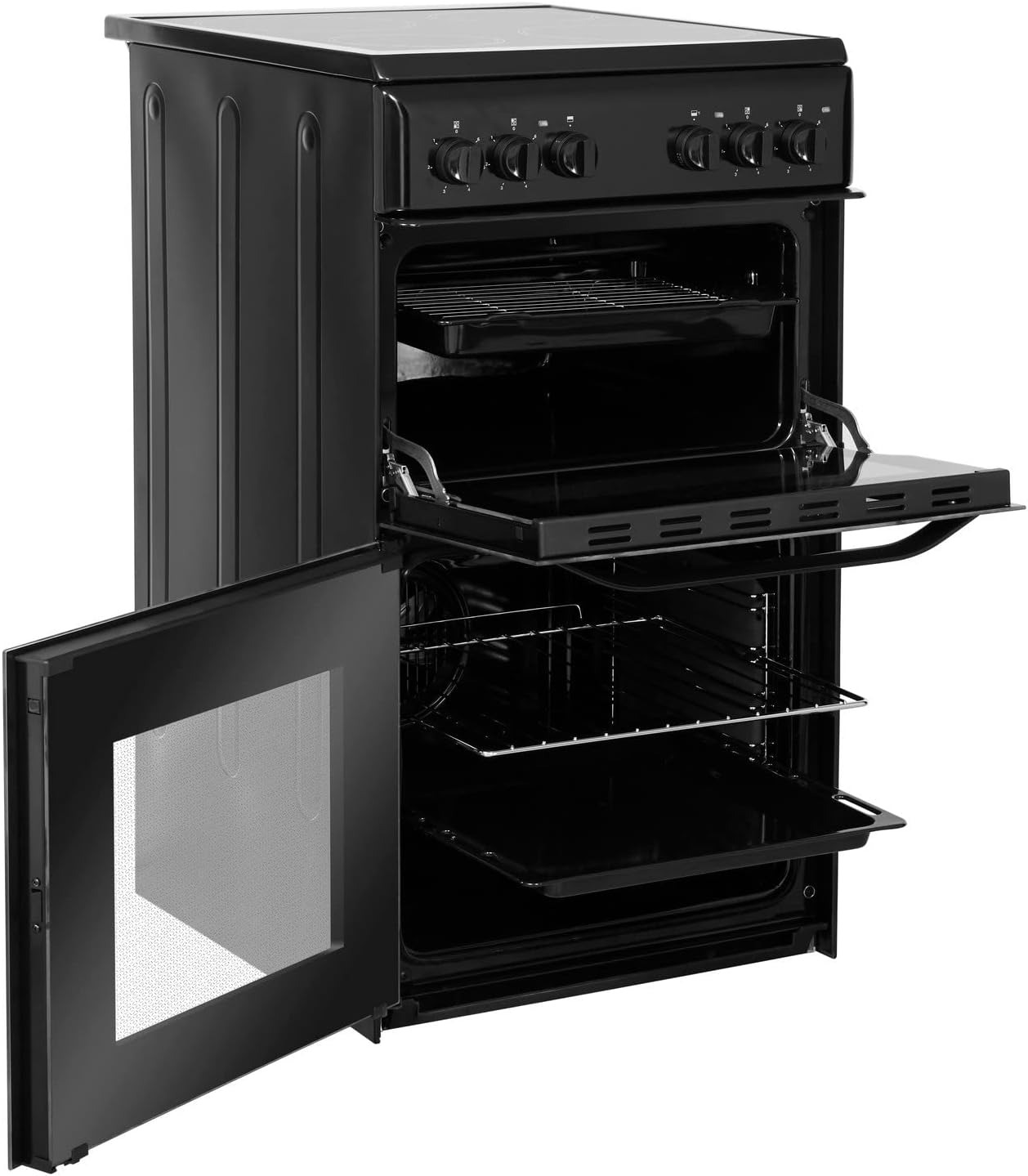 Hotpoint 50cm Double Cavity Electric Cooker - Black           [Energy Class A]
