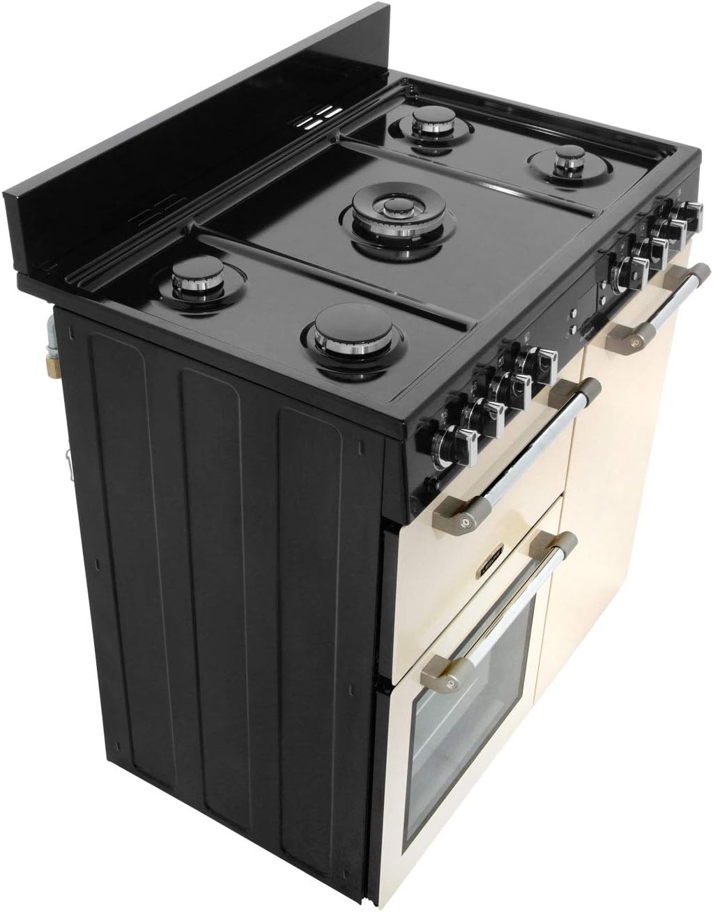 Leisure ck90 °F232 Freestanding Gas Hob a Black, Cream Colour – Kitchen (Kitchen Freestanding, Black, Cream Colour, Buttons, Rotary, Front, Electronic, LED)           [Energy Class A]