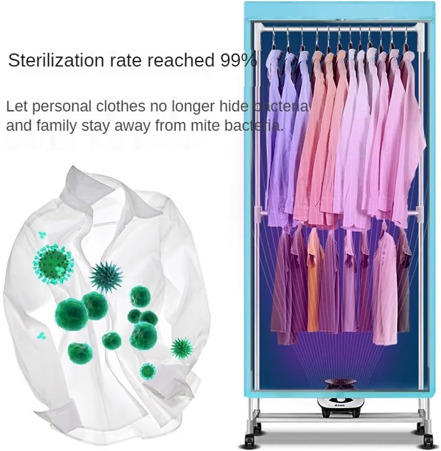 Portable Anion Electric Clothes Dryer 15kg Indoor Wet Laundry Warm Air Drying, 2 tiers of hanging space, 1000W PTC heater, high-density Oxford cloth