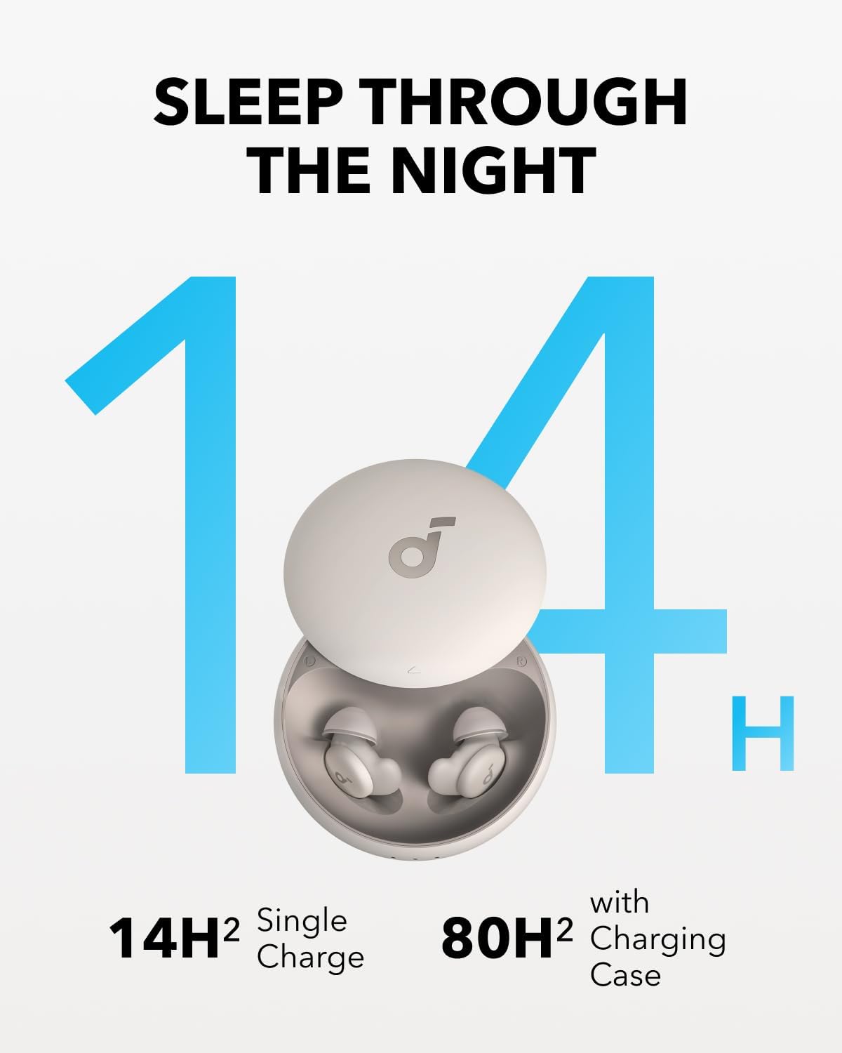 soundcore Sleep A20 by Anker Sleep Earbuds, Noise Blocking Sleep Headphones, Small Design for Side Sleepers, 80H Playtime, Stream Content via Bluetooth 5.3, Sleep Monitor, Personal Alarm
