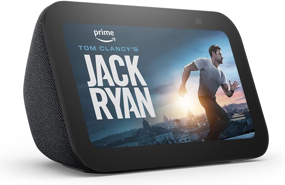 Echo Show 5 (3rd Gen, 2023 release) | Smart display and alarm clock with clearer sound | Charcoal