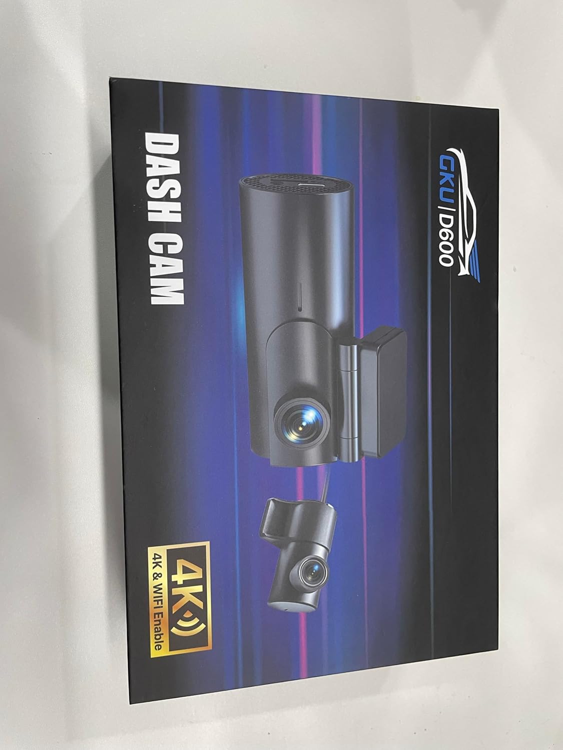 GKU 4K Dash Cam Front and Rear WiFi Dashcam with 64GB SD Card, Dual Car Camera Dash Cam with Parking Monitor, Night Vision, WDR, 170° Wide Angle, G-Sensor, Loop Recording, APP Control, Max 256GB