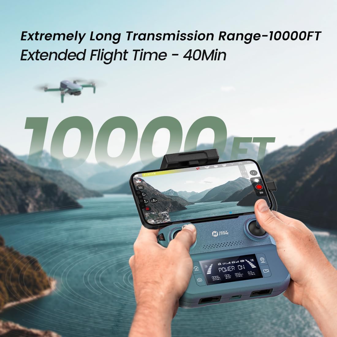Holy Stone HS360S GPS Drone with 4K Camera for Adults, 20 Mins Flight Time, RC Quadcopter with GPS, Intelligent Follow Mode, Auto Return, Tap Fly, Altitude Hold, Time-lapse Photography