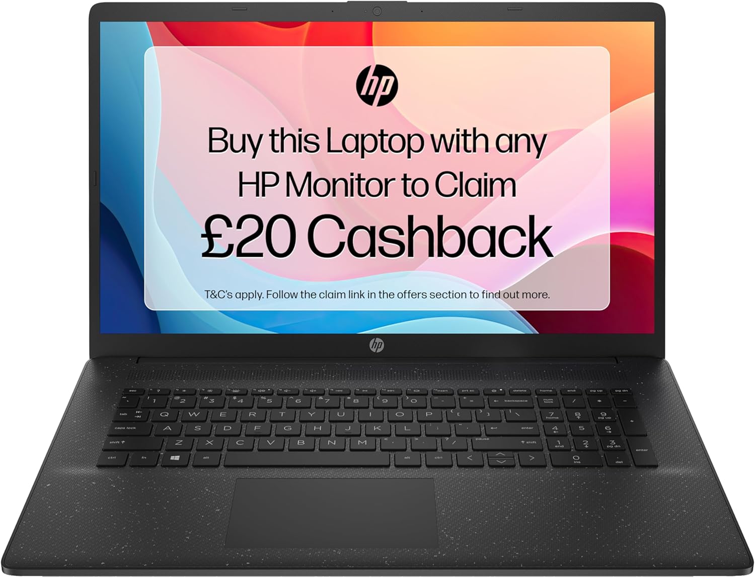 HP 17 Laptop, Intel Pentium Silver Processor, 4 GB RAM, 128 GB SSD, Intel UHD Graphics, FHD Display, Dual Speakers, Microsoft 365 Personal 12 month included, Win 11, Jet Black, 17-cn01014sa