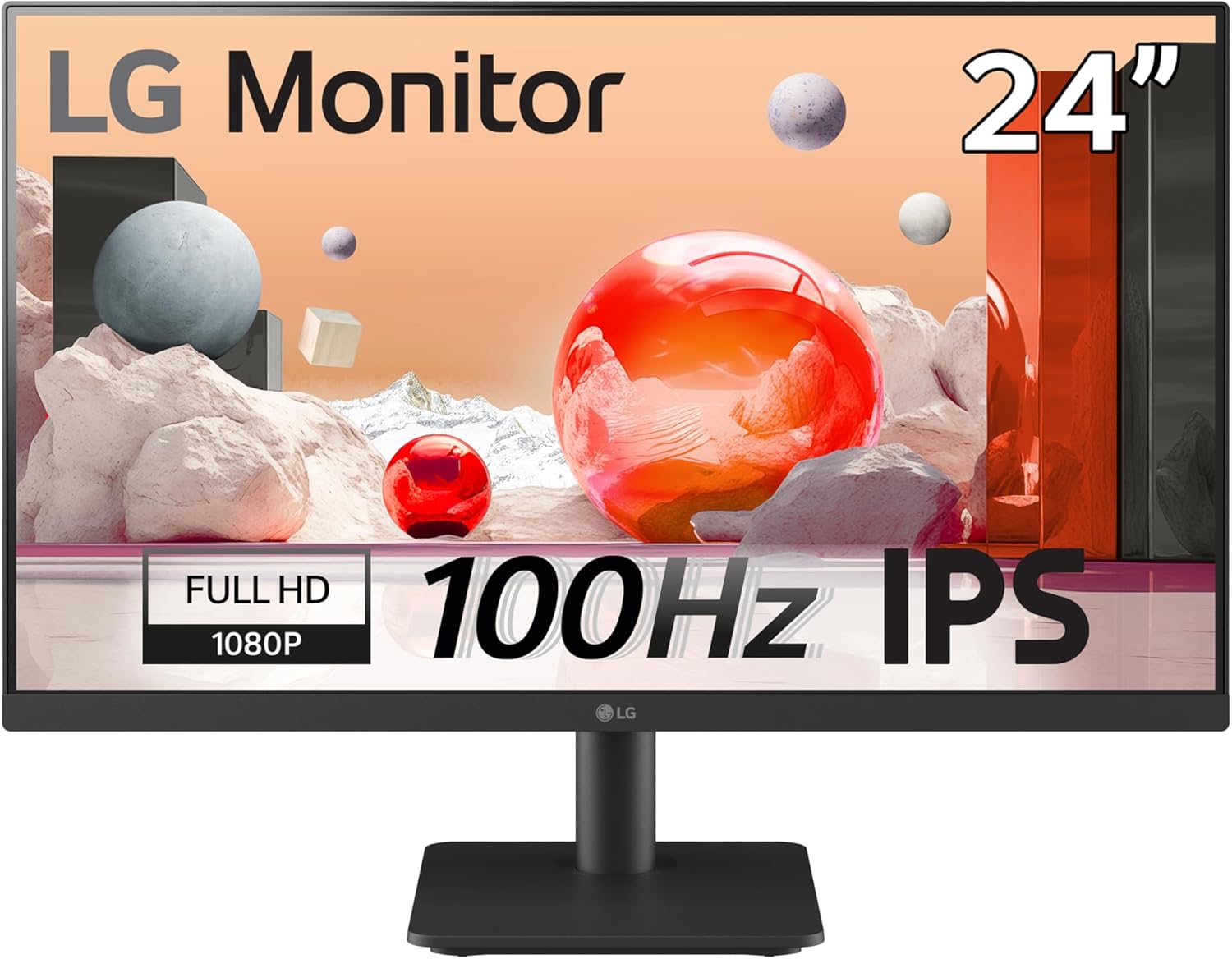 LG Electronics Monitor 27MR400-B, 27 Inch, Full HD 1080p, 100Hz, 5ms GtG, IPS Panel, AMD FreeSync, Smart Energy Saving, Anti-Glare, HDMI, Matte Black